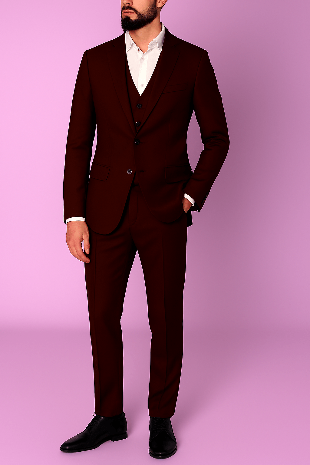 Sambodhi Raja Sahab Premium Maroon Suits Fabric – Semi - Thick, Breathable & Lightweight (58" Wide) - Poshak Fabrics