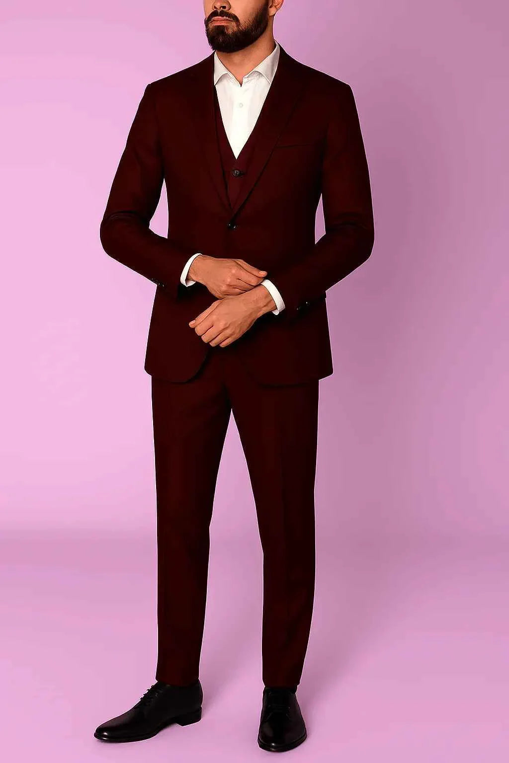 men's fabrics sambodhi-raja-sahab-premium-maroon-suits-fabric-semi-thick-breathable-lightweight-58-widesuitings-3057707 - Poshak Fabrics