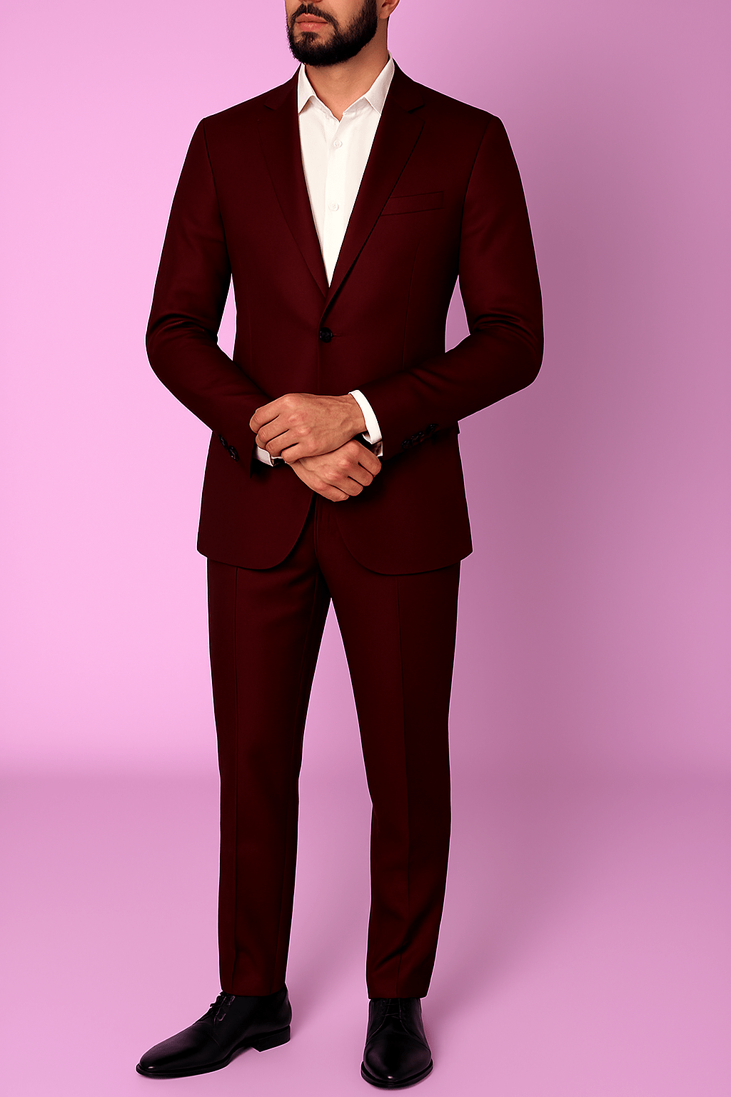 Sambodhi Raja Sahab Premium Maroon Suits Fabric – Semi - Thick, Breathable & Lightweight (58" Wide) - Poshak Fabrics