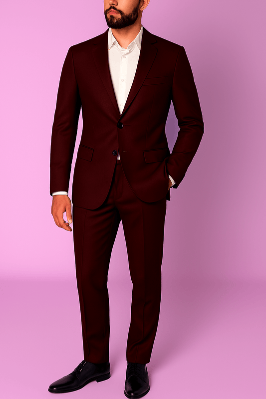 Sambodhi Raja Sahab Premium Maroon Suits Fabric – Semi - Thick, Breathable & Lightweight (58" Wide) - Poshak Fabrics