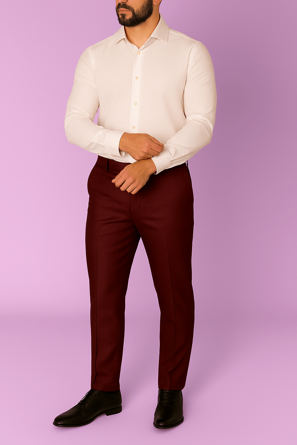 Sambodhi Raja Sahab Premium Maroon Trouser Fabric – Semi - Thick, Breathable & Lightweight (58" Wide) - Poshak Fabrics