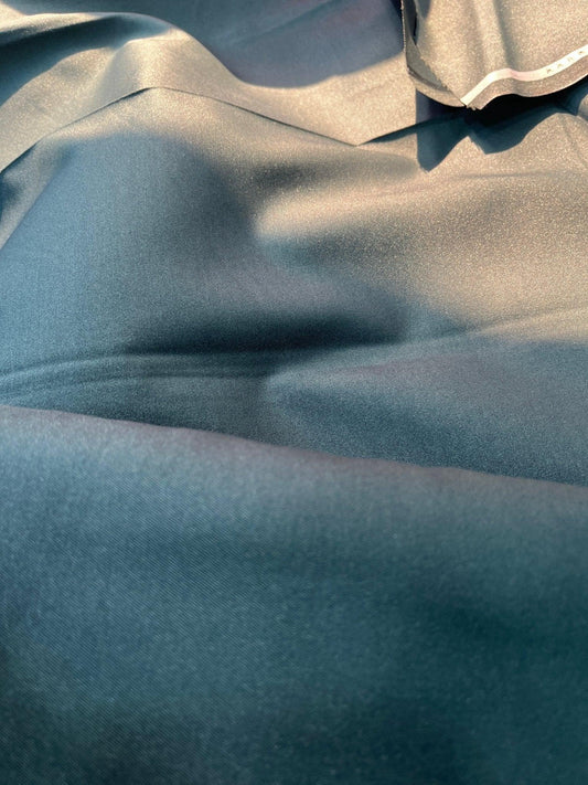 Sambodhi Raja Sahab Premium Teal Green Suiting Fabric – Luxury Soft, Lustrous Feel for Impeccably Tailored Formalwear - Poshak Fabrics