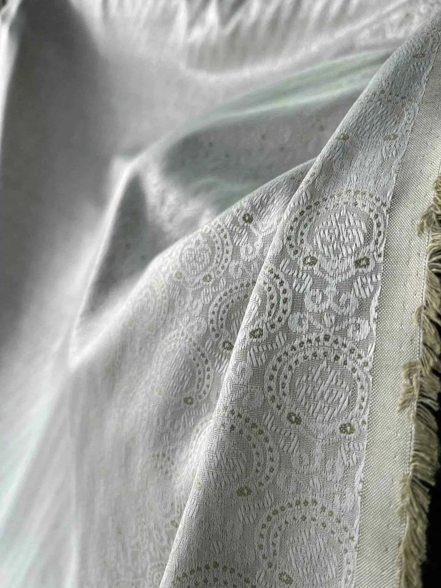 Shiny Synthetic-Mix Partywear Fabric – 36" Width – Available in Sky Blue, Pink, Peach, Light Green & Beige