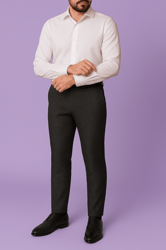 Simona's Green Checkered Textured Suiting Fabric – Soft, Thin, & Breathable (58" Wide) for Perfectly Tailored Trousers - Poshak Fabrics