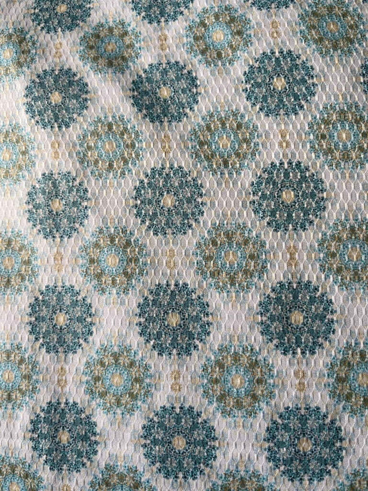 men's fabrics sky-blue-olive-medallion-cotton-mix-dobby-print-fabric-36-width-for-custom-shirts-kurtascotton-mix-dobby-print-9401902 - Poshak Fabrics