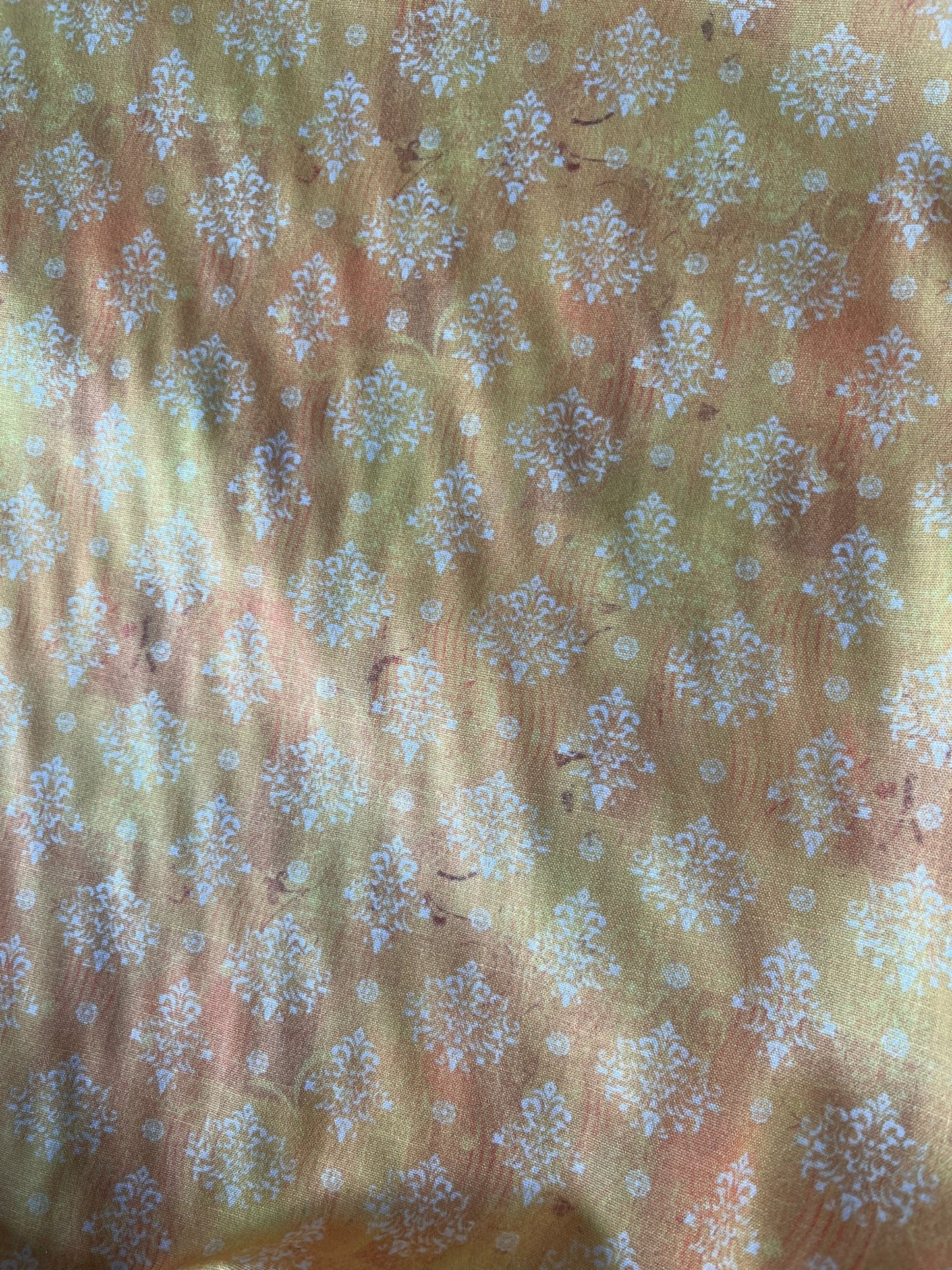 Sunny Citrus Yellow Cotton Mix Print Fabric – 36” Wide | Soft & Breathable | Kurta Perfection - Poshak Fabrics
