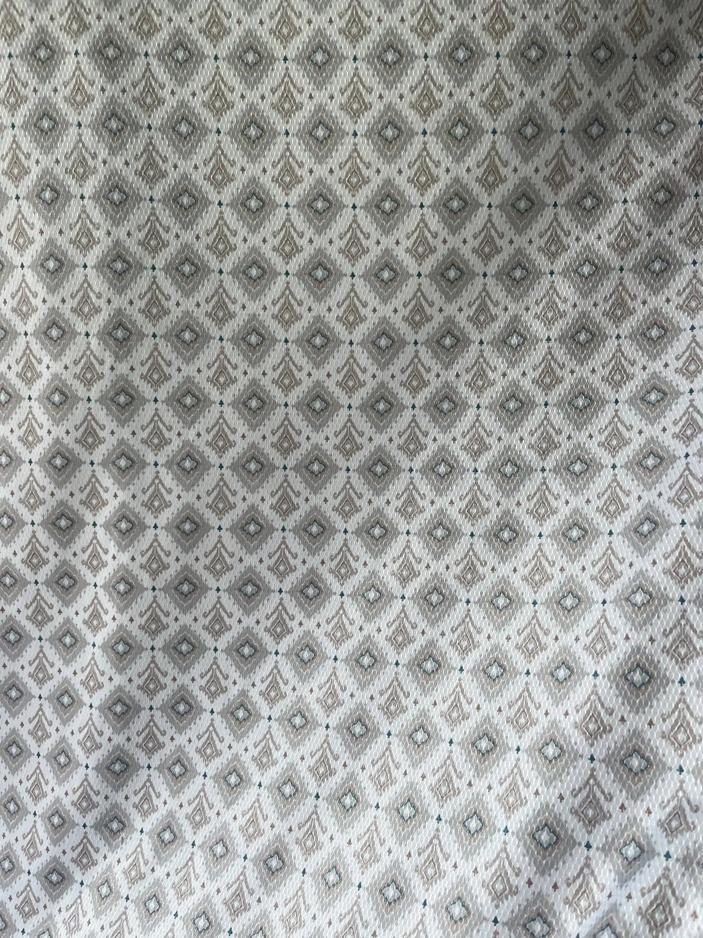 Teal Crest Weave - White dobby print - Poshak Fabrics