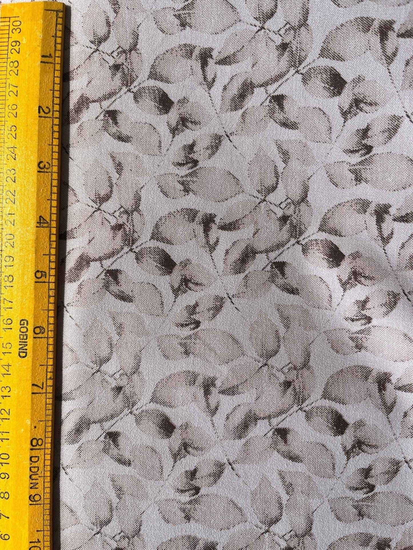 Premium Cotton-Mix Warm Beige Leaf Print Kurta Fabric – Comfort with Natural Elegance