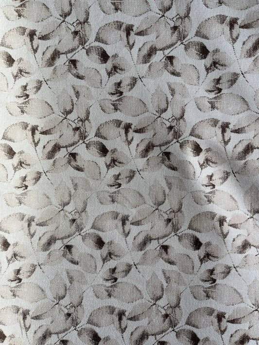 Warm Beige Leaf Print Cotton - Mix Fabric – 36" Width – Premium Soft Finish - Poshak Fabrics