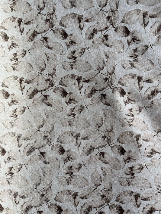 Warm Beige Leaf Print Cotton - Mix Fabric – 36" Width – Premium Soft Finish - Poshak Fabrics