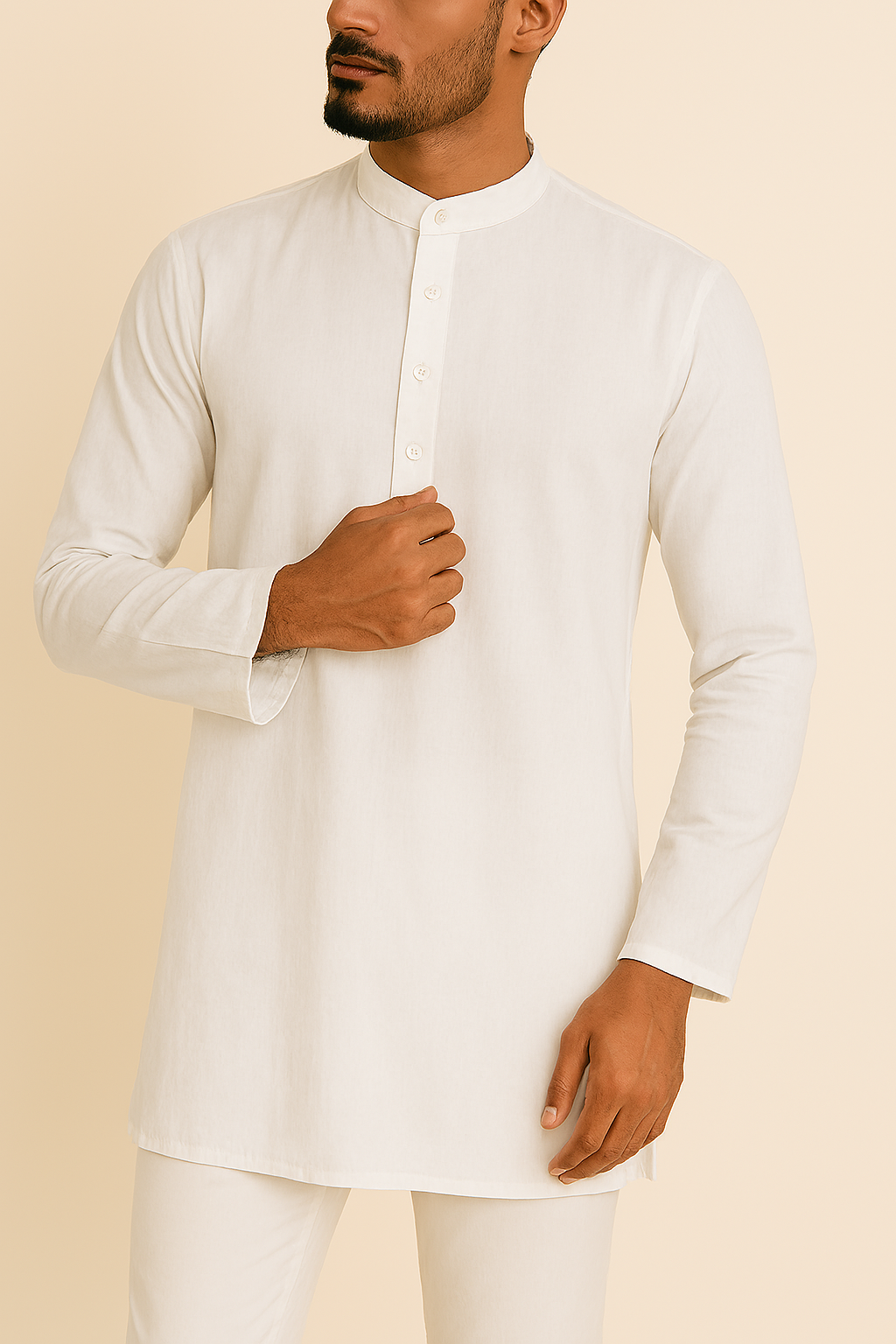 Premium White Addi/Paper Cotton Kurta Fabric – Ultra-Thin & Breathable, 58" Wide