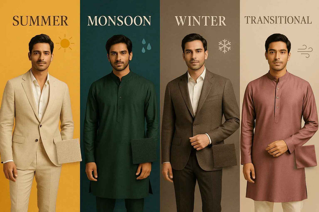 How to Choose the Perfect Fabric for Every Indian Season: Expert Guide for Men’s Suits, Shirts & Kurtas - Poshak Fabrics