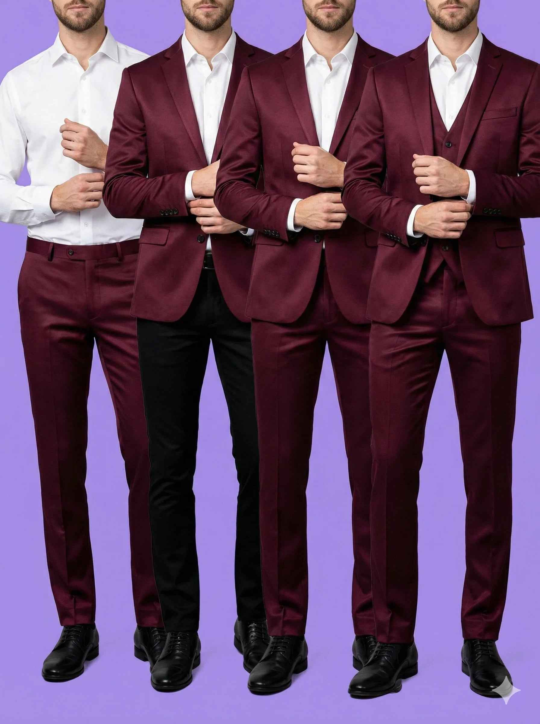 Sambodhi Raja Sahab Premium Maroon Suiting Fabric – Luxury Soft, Lustrous Feel for Impeccably Tailored Formalwear