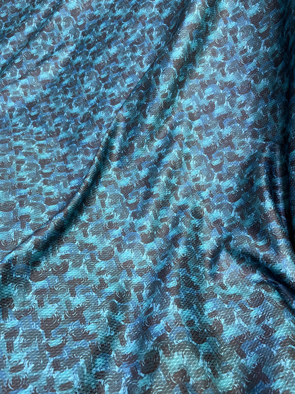 Premium Sea Green Abstract Mix-Cotton Dobby Print Kurta Fabric – 36” Width for Tailored Perfection