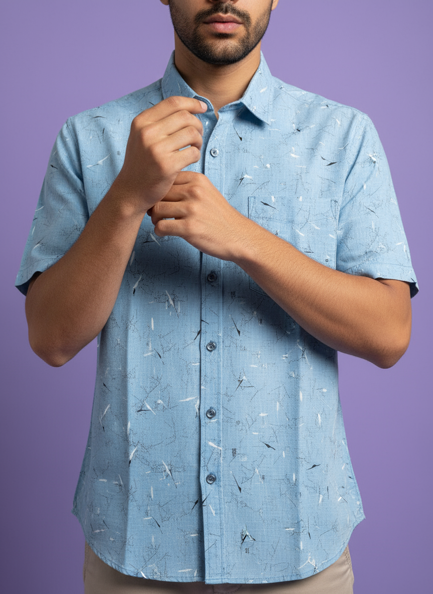 Premium Mohan Lusture Venture Printed Shirting Fabric – 36” (Purple, Pink, Sky Blue, Black, Maroon)