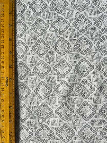 36" Cotton Blend Geometric Fabric – Perfect for Shirting & Kurtas - Poshak Fabrics
