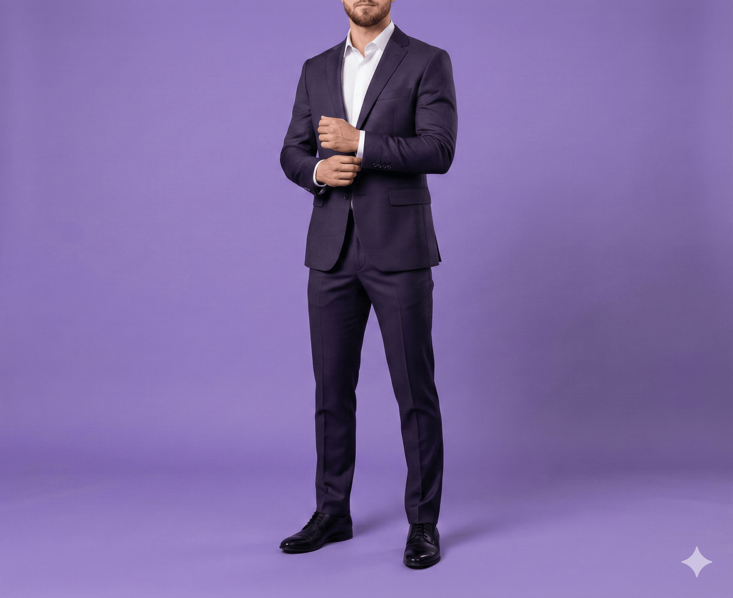 Carnival 58" Purple Dotted TR Premium Suiting Fabric – Lustrous Tailoring Fabric for Suits, Blazers & Trousers