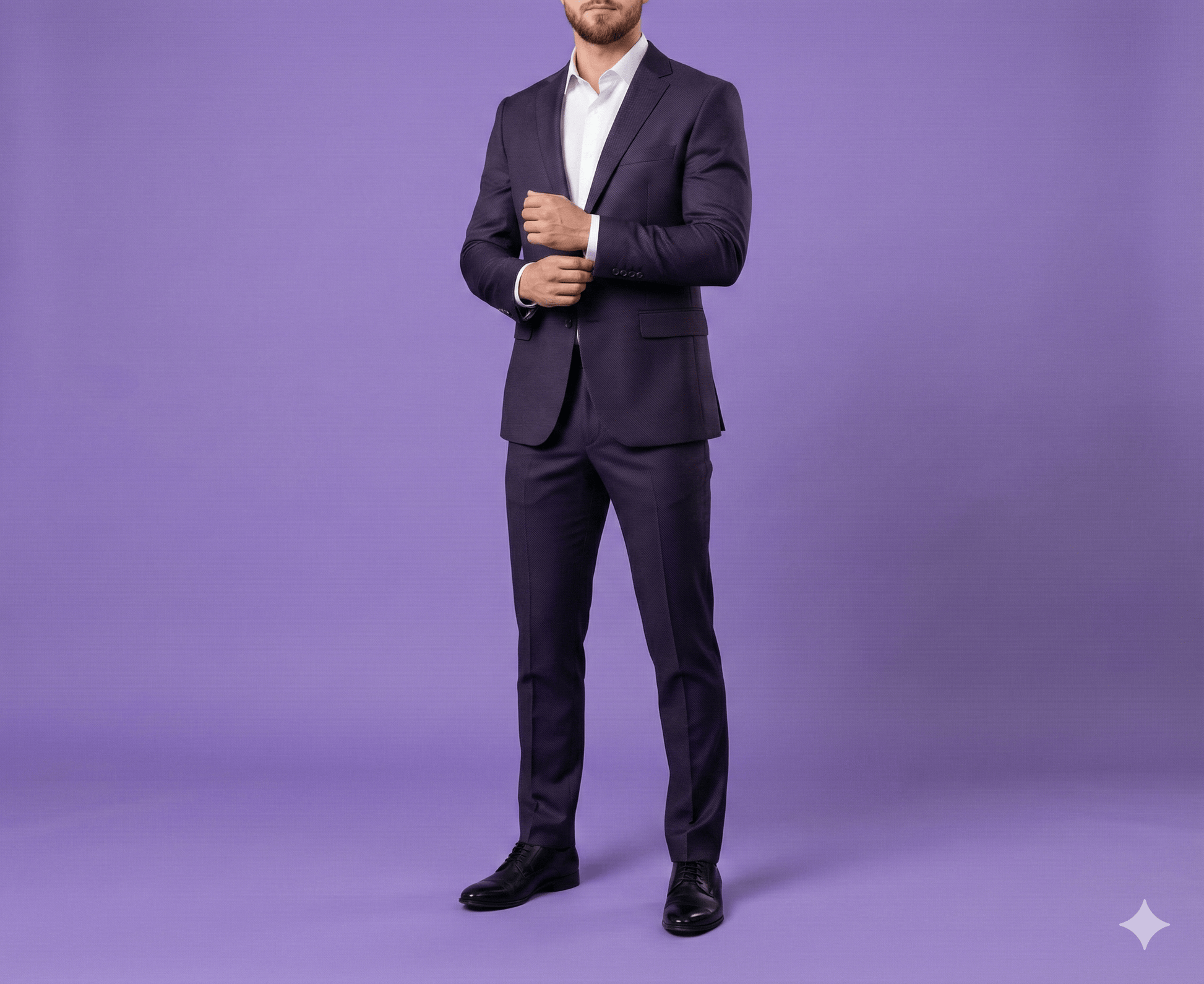 Carnival 58" Purple Dotted TR Premium Suiting Fabric – Lustrous Tailoring Fabric for Suits, Blazers & Trousers