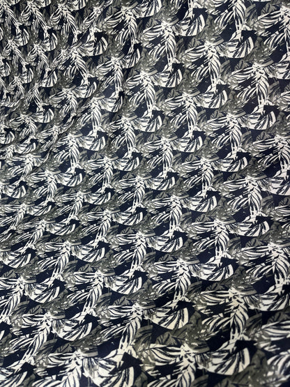 Premium Blue-White Floral Print Mix-Cotton Shirt Fabric – 36” Width for Flawless Stitching