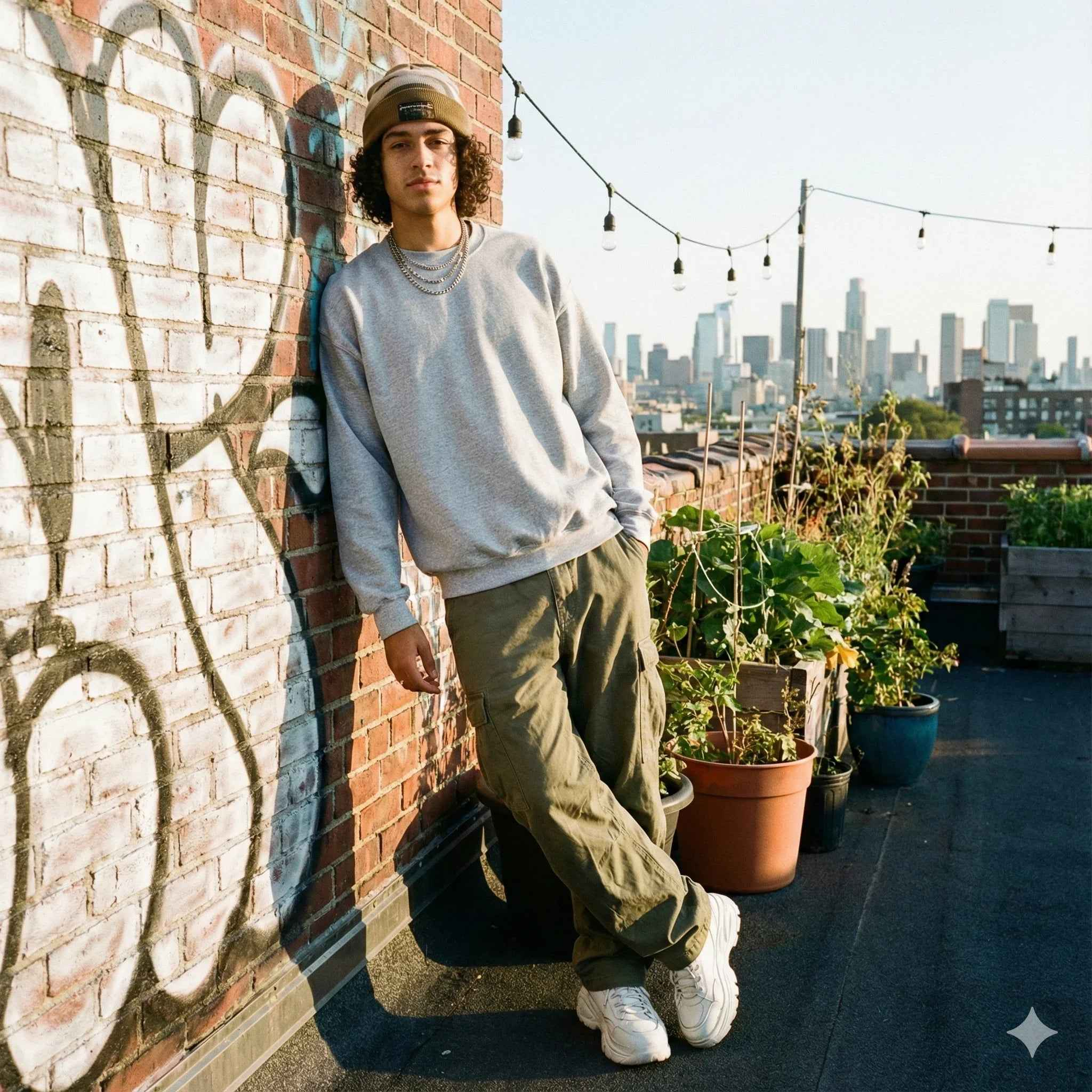 Plains - SPRY by Poshak Men’s Grey Melange Heavyweight Sweatshirt – 450 GSM DTF-Ready Everyday Essential