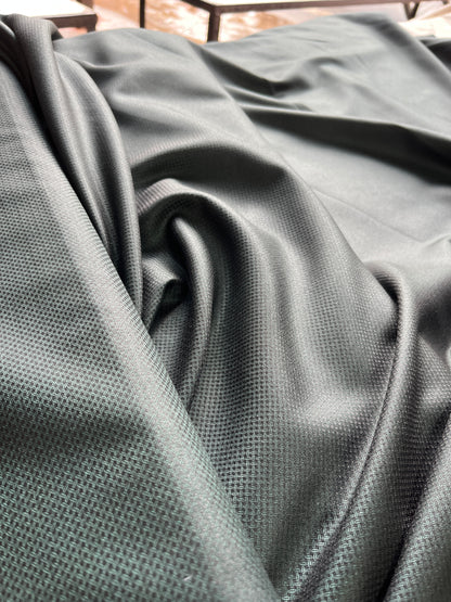 Simona’s Green Checkered Texture Terri-cotton Fabric – Thin, Breathable & Lightweight (58” Wide)