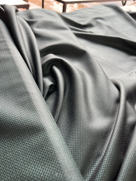 Simona’s Green Checkered Texture Terri-cotton Fabric – Thin, Breathable & Lightweight (58” Wide)