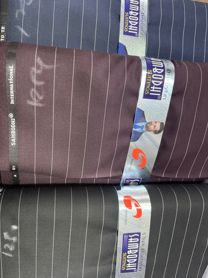 Bristro Premium TR Striped Collection Suitings Fabric – Tailored Luxury for Well-Stitched Formalwear