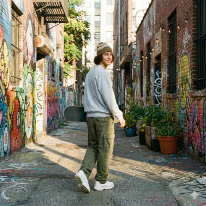 Plains - SPRY by Poshak Men’s Grey Melange Heavyweight Sweatshirt – 450 GSM DTF-Ready Everyday Essential