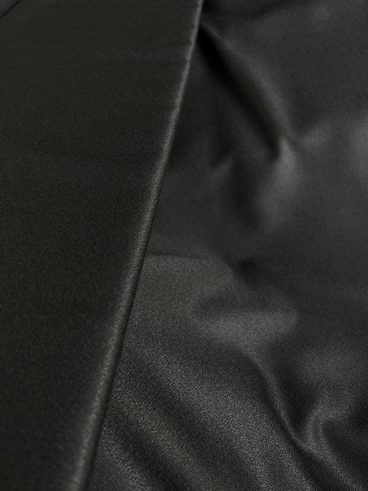 Vadera Gwalior Shiny Black Terricot Trouser Fabric – Thin, Soft, Lightweight & Tailor-Perfect (58" Wide)