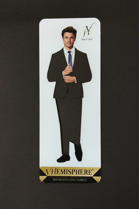 Premium VHemisphere Skotas Dark Espresso Brown Merge Chex TR Suiting Fabric