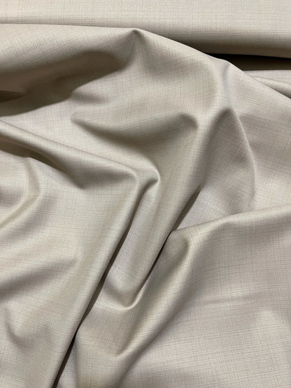 VHemisphere Domino Beige Premium TR Suiting Fabric – Self-Checkered Finish for Suits, Blazers & Trousers
