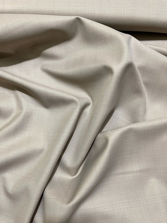 VHemisphere Domino Beige Premium TR Suiting Fabric – Self-Checkered Finish for Suits, Blazers & Trousers