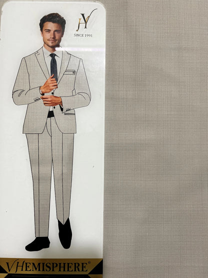 VHemisphere Domino Beige Premium TR Suiting Fabric – Self-Checkered Finish for Suits, Blazers & Trousers