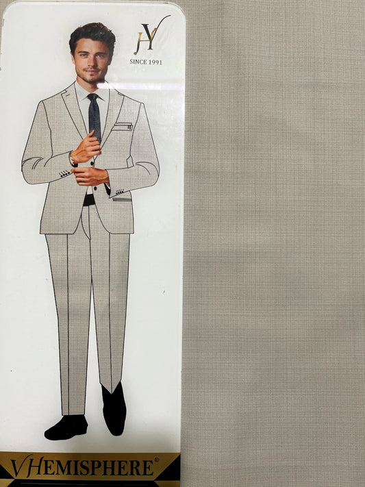 VHemisphere Domino Beige Premium TR Suiting Fabric – Self-Checkered Finish for Suits, Blazers & Trousers