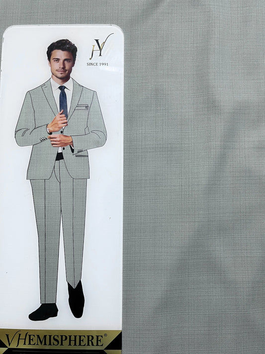 VHemisphere Domino Grey Premium TR Suiting Fabric – Self-Checkered Finish for Suits, Blazers & Trousers