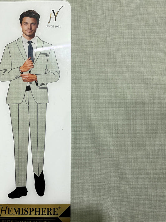 VHemisphere Domino Light Sage Green Premium TR Suiting Fabric – Self-Checkered Finish for Suits, Blazers & Trousers