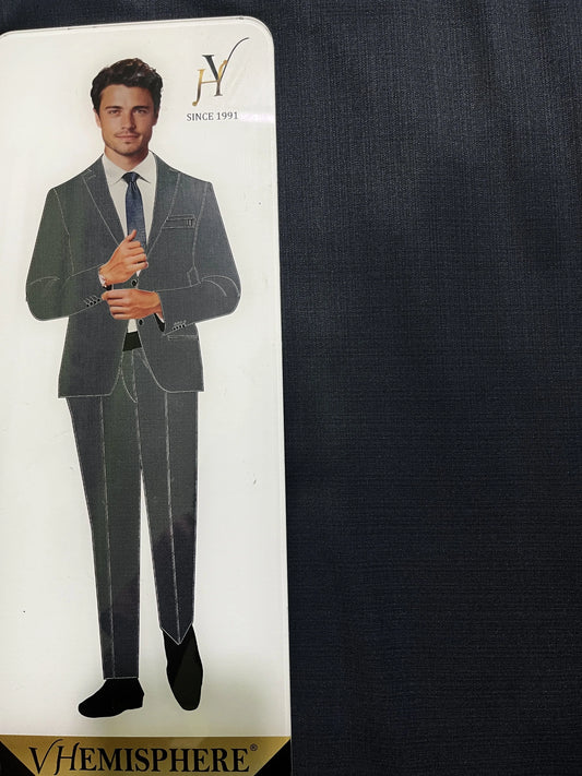 VHemisphere Domino Navy Blue Premium TR Suiting Fabric – Self-Checkered Finish for Suits, Blazers & Trousers