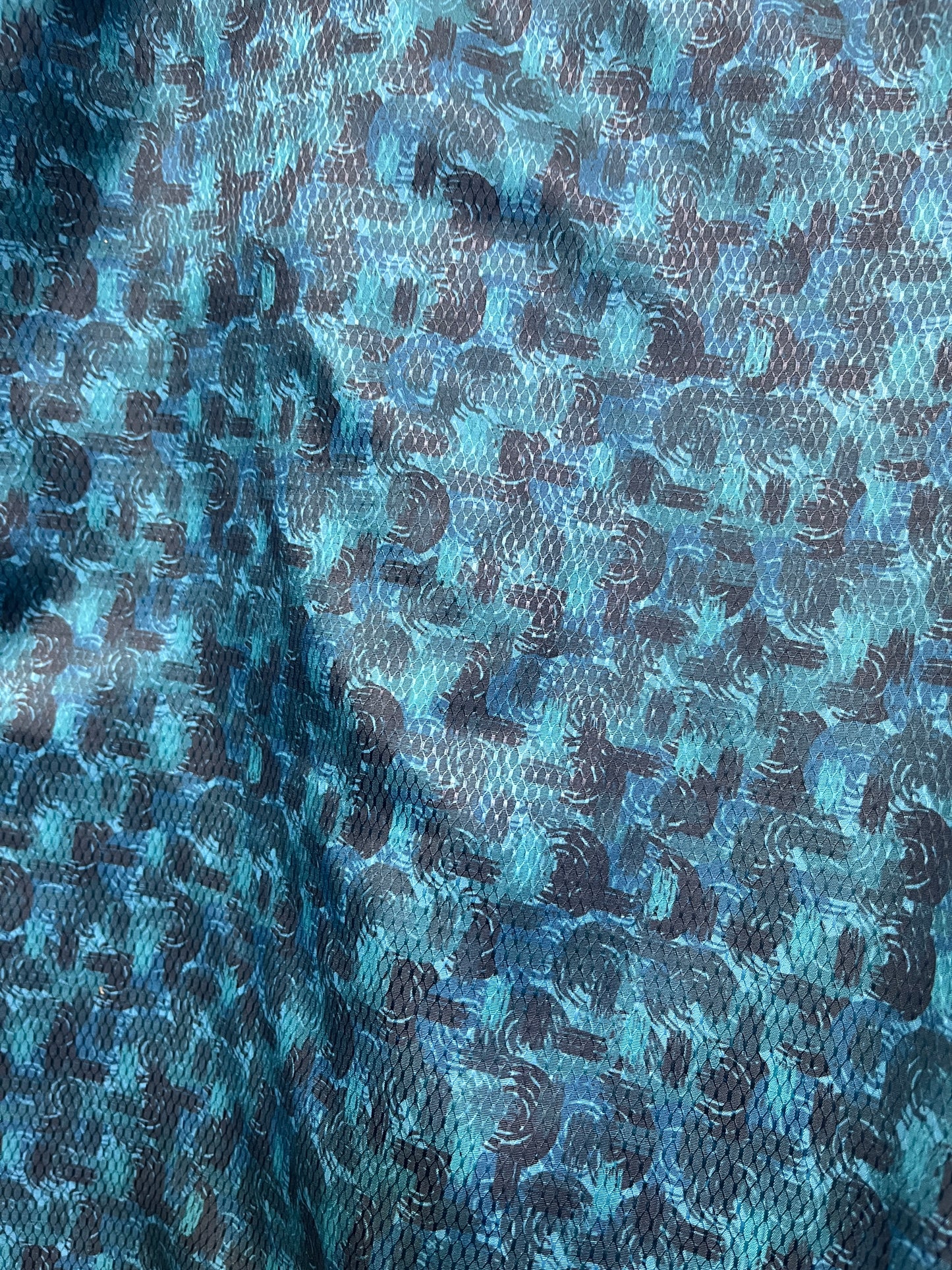 Premium Sea Green Abstract Mix-Cotton Dobby Print Kurta Fabric – 36” Width for Tailored Perfection
