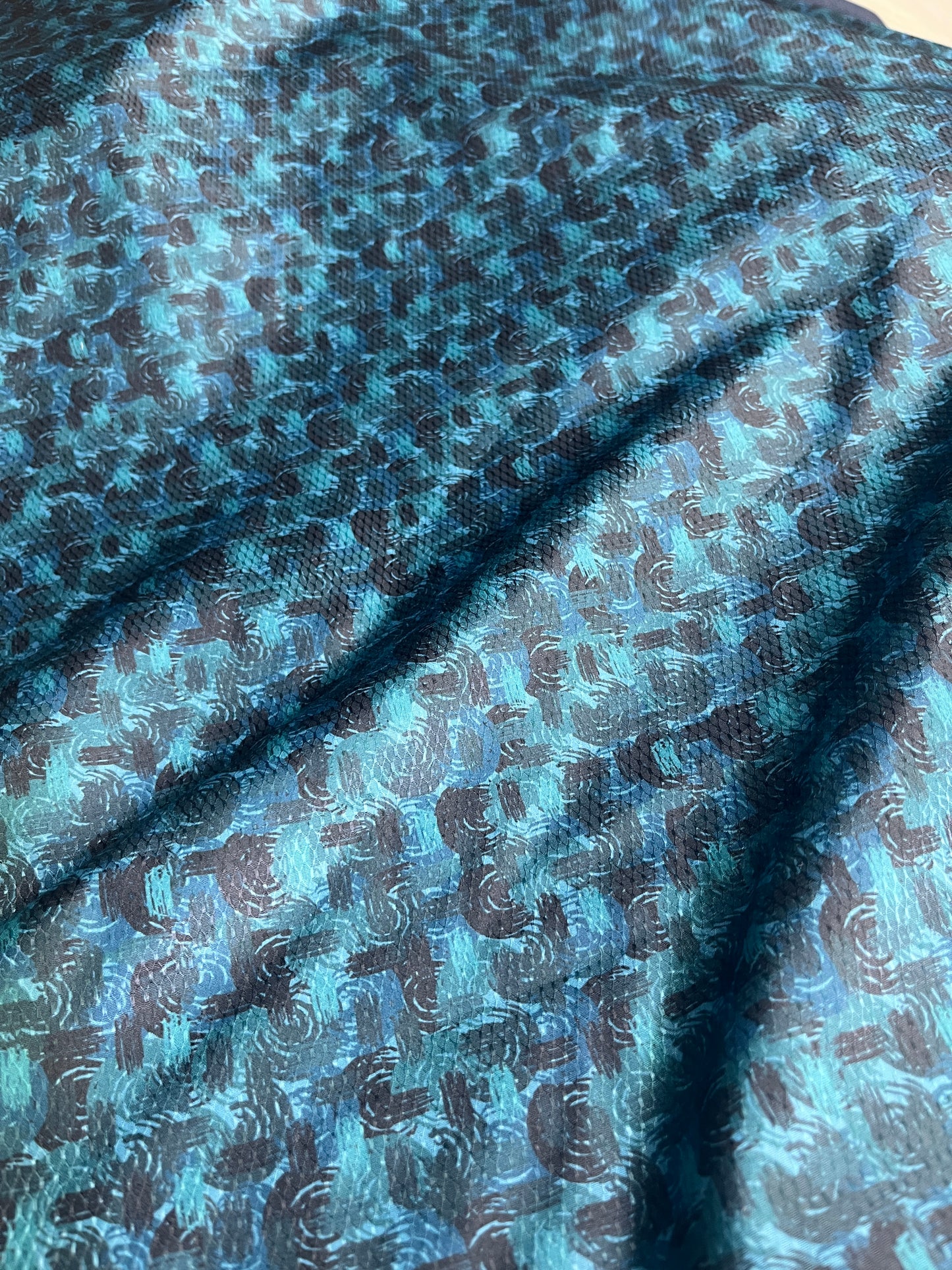 Premium Sea Green Abstract Mix-Cotton Dobby Print Kurta Fabric – 36” Width for Tailored Perfection