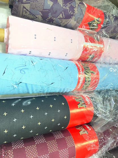 Premium Mohan Lusture Venture Printed Shirting Fabric – 36” (Purple, Pink, Sky Blue, Black, Maroon)