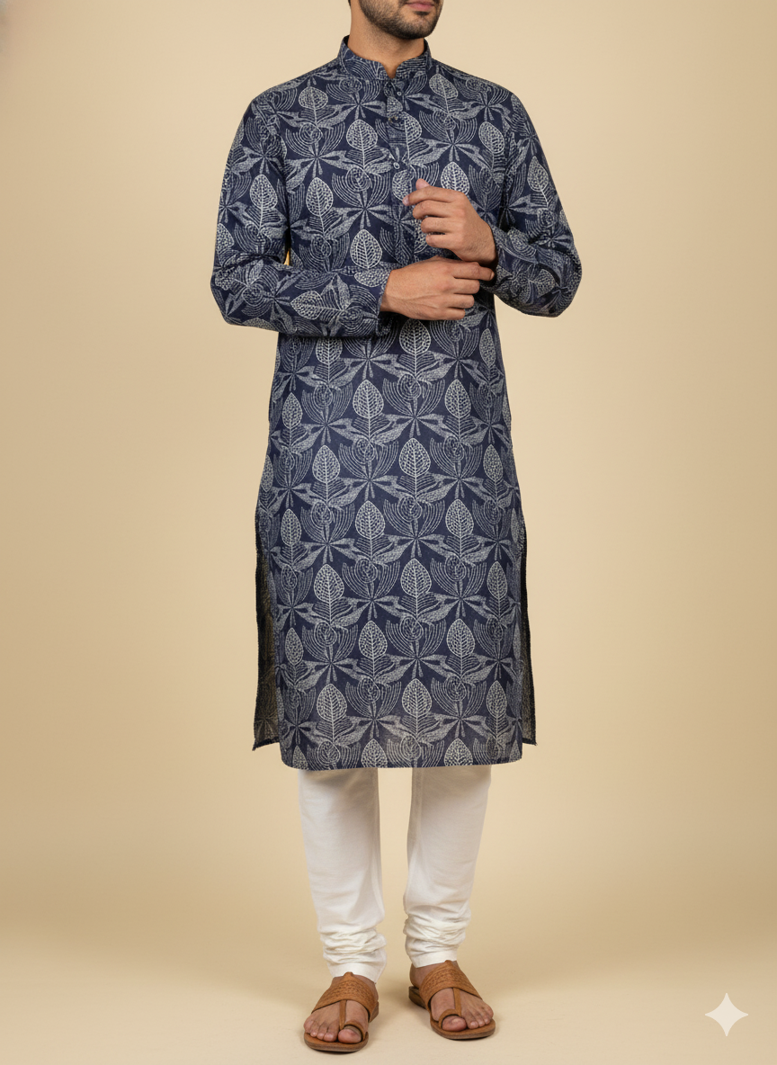 Mohan Premium Lusture Venture Cotton Mix Printed Shirting Fabric – Navy Patterns Collection (36" Width)