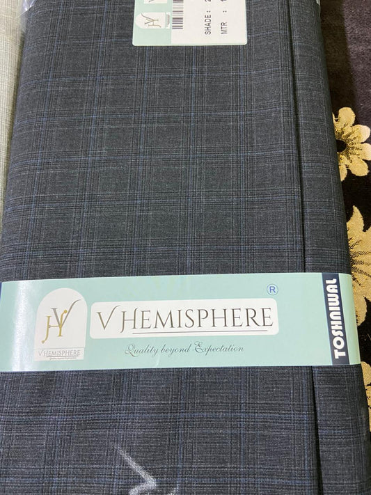 Gray fabric with 'V Hemisphere' label on a textured surface