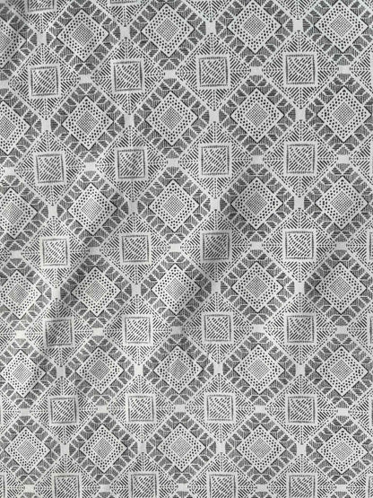 Gray geometric patterned fabric texture