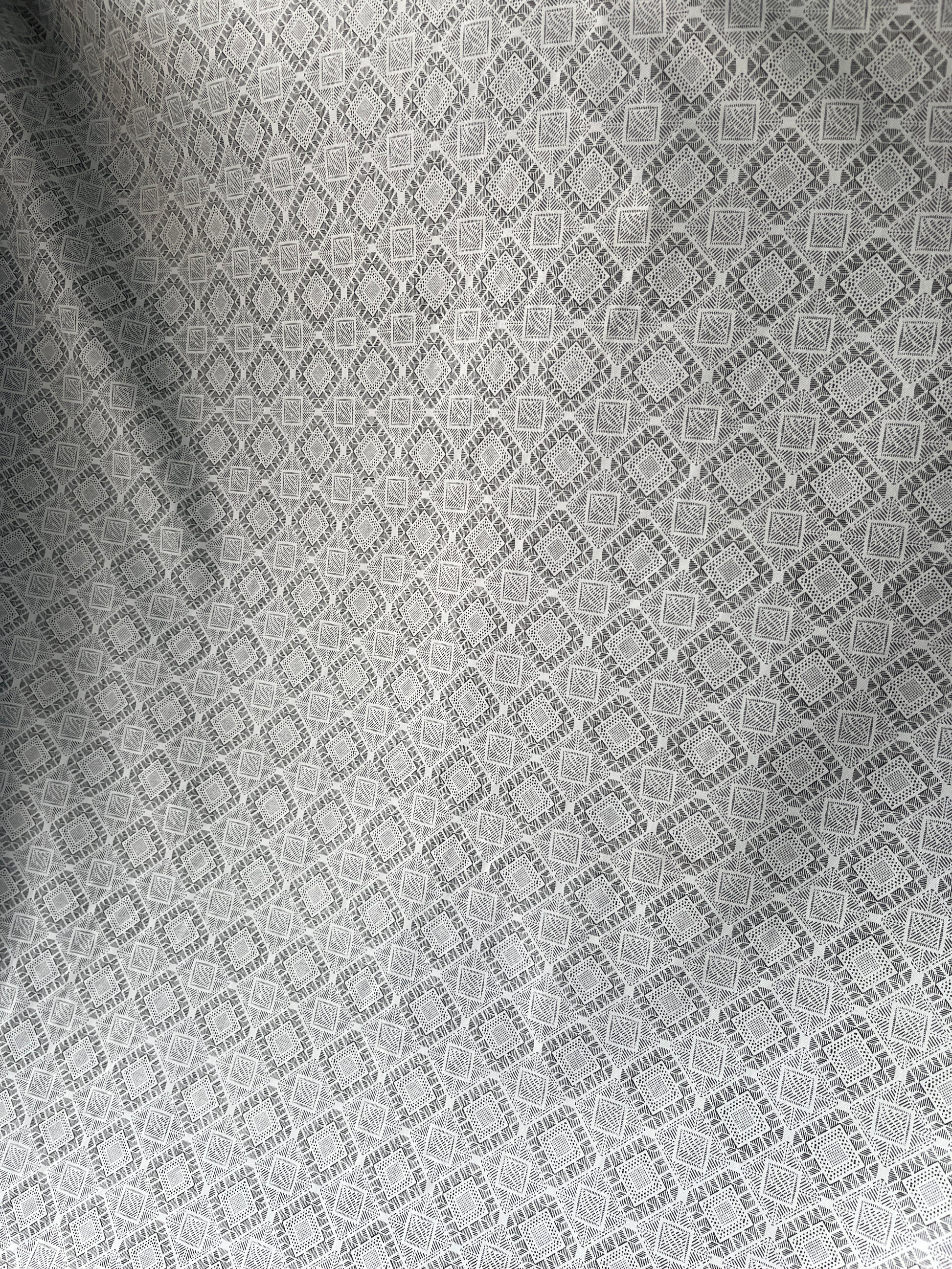 Printed white lightweight shirting