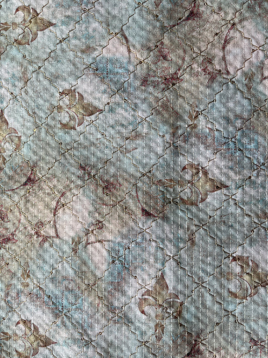 Premium Light Olive Green & Cream Mix-Cotton Sequin Print Kurta Fabric – 36” Width for Impeccable Tailoring