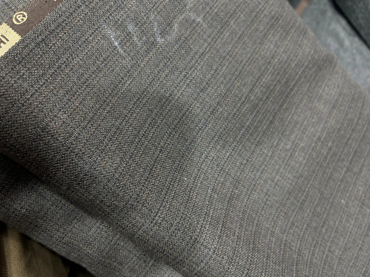 Marino Wool Matty Brown and Dark Brown Checkered 1.2m Trouser Fabric