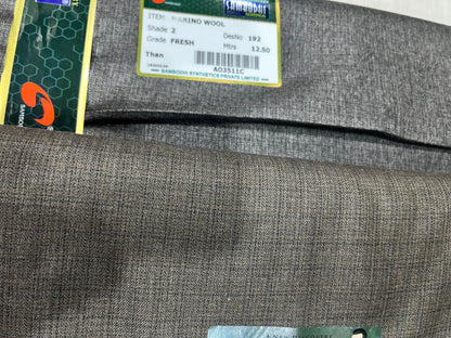 Marino Wool Matty Brown and Dark Brown Checkered 1.2m Trouser Fabric