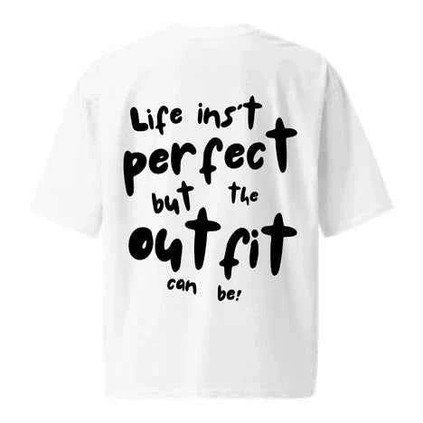 SPRY by Poshak Women’s White Oversize T-Shirt – 220 GSM DTF, SPRY Logo & Statement Back Print