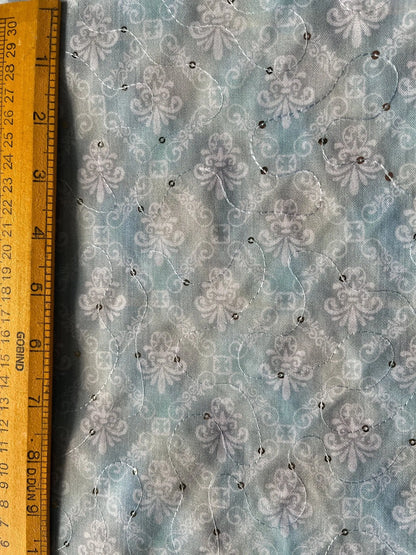 Elegant Cotton Blend Sequin Print Fabric (36") - Poshak Fabrics