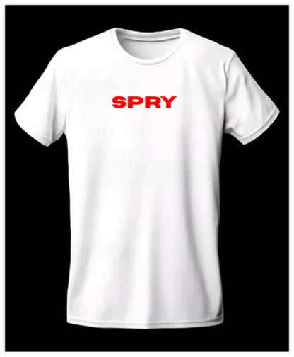 SPRY Oversized white tshirt with red chest logo